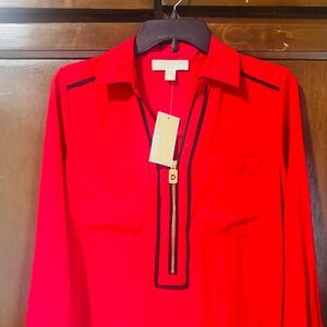 Michael Kors red currant blouse
